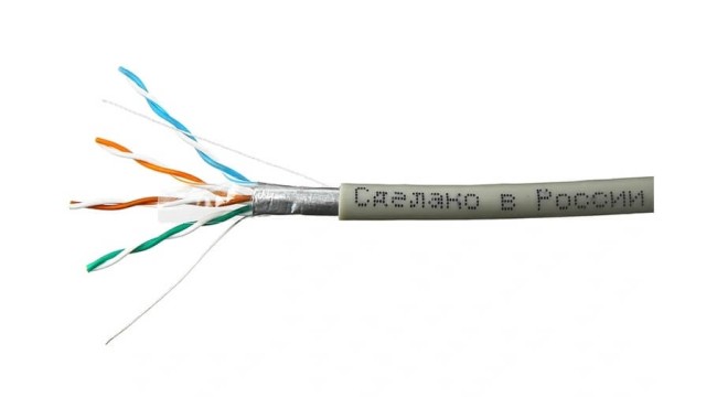Кабель Skynet Premium FTP4 cat.5е, одножильный, Cu, Проходит Fluke тест, нг(А)-LSLТx, серый 50м