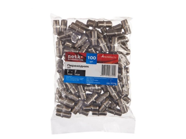 Переходник гнездо F-гнездо F (цинк) (F120-46), NETKO Optima 20 шт