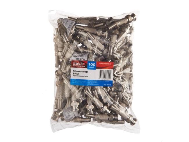 Коннектор BNC под винт с пружиной, цинк NETKO Optima 10 шт Коннектор BNC под винт с пружиной, цинк NETKO Optima 10 шт