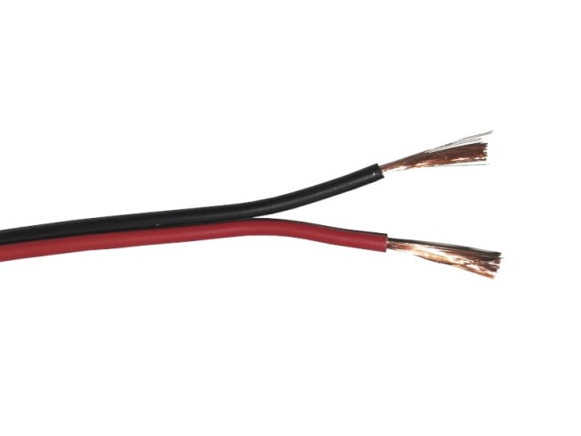 Кабель акустический 2*0.75мм2 (42*0.15мм) CCA, 100м, пластиковая катушка, черный/красный NETKO Optima Кабель акустический 2*0.75мм2 (42*0.15мм) CCA, 100м, пластиковая катушка, черный/красный NETKO Optima