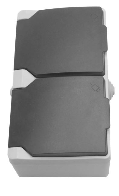 Розетка открытой установки двойная с заземлением 16A, IP54 NETKO Optima Electric Розетка открытой установки двойная с заземлением 16A, IP54 NETKO Optima Electric