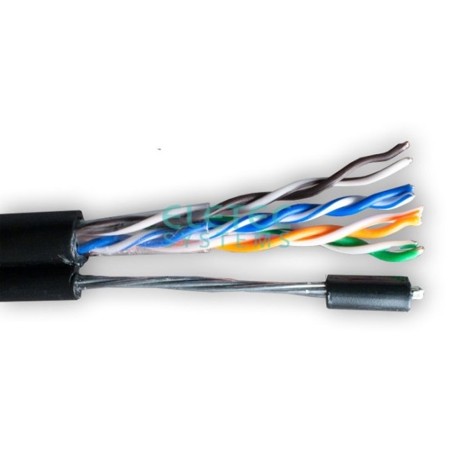 Кабель UTP 5E Eletec 4x2xAWG24, наружный с тросом (многопроволочный 7х0,4),, медь 50 м