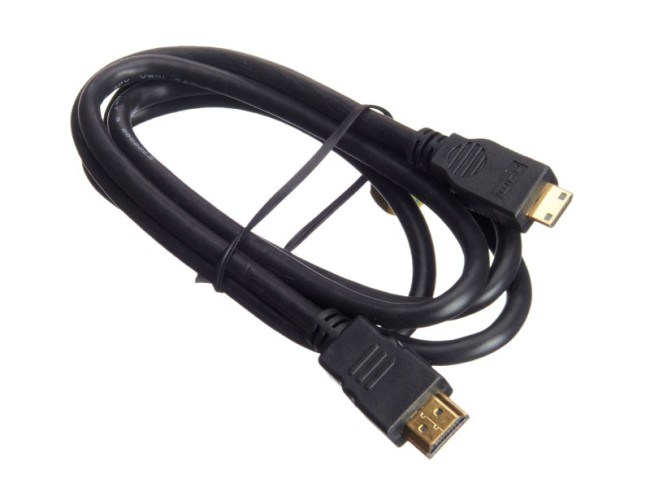 Шнур аудио-видео miniHDMI (штекер) - HDMI (штекер), золото (1,5 м) блистер (HDMI 1.3b), Netko