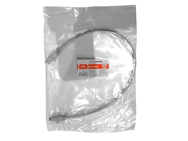 Патч-корд UTP4 cat.6a, литой коннектор, серый, LSZH, NETKO Expert CKC Патч-корд UTP4 cat.6a, литой коннектор, серый, LSZH, NETKO Expert CKC
