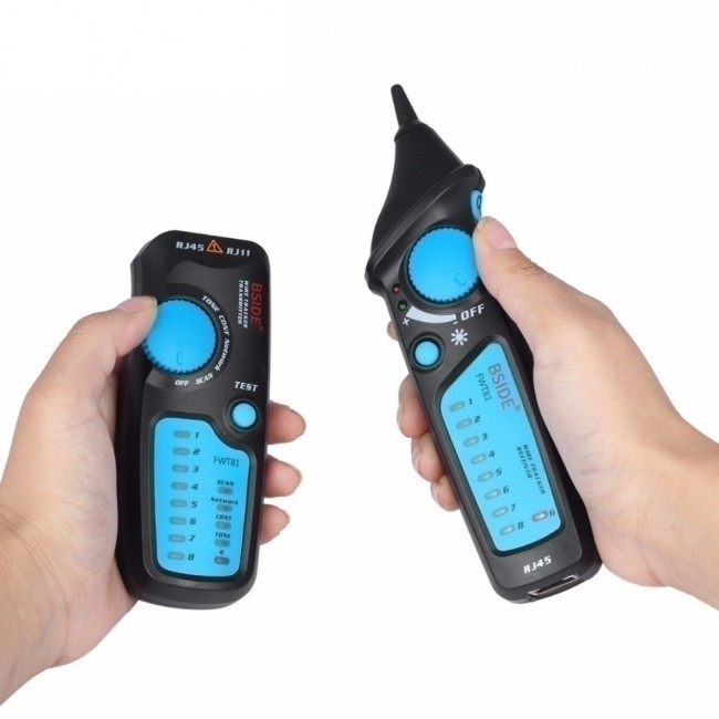 Трассоискатель кабельный BSIDE FWT81, искатель проводки, телефонных и компьютерных кабелей, с разъемами RJ11 и RJ45