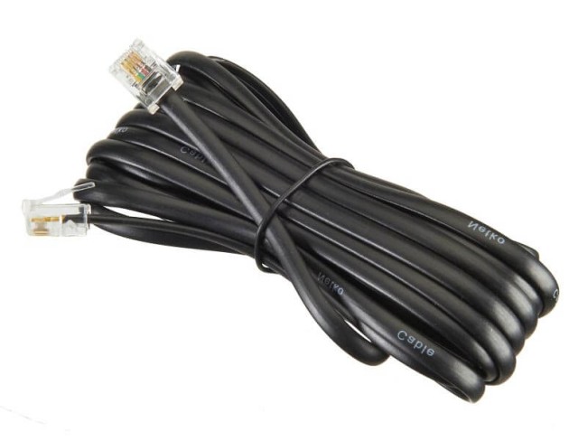 Удлинитель телефонный (6р4с) 5 метров / черный NETKO Optima 10шт Удлинитель телефонный (6р4с) 5 метров / черный NETKO Optima 10шт