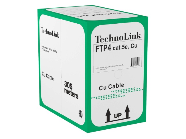 Кабель Technolink FTP4 cat.5е, одножильный, экранированный, Cu 40м Кабель Technolink FTP4 cat.5е, одножильный, экранированный, Cu 40м