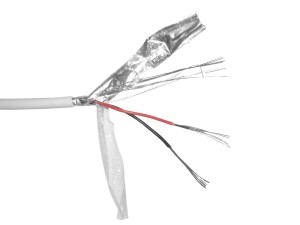 Кабель сигнальный, экранированный 2*0.22мм2 (7*0.2мм) 3м, алюминий, пластиковая катушка, белый NETKO Optima