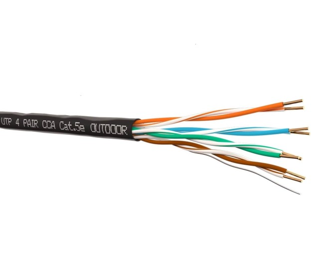 Кабель UTP4 cat.5e, одножильный, CCA, для наружных работ, черный NETKO Optima Gold 305м Кабель UTP4 cat.5e, одножильный, CCA, для наружных работ, черный NETKO Optima Gold 305м