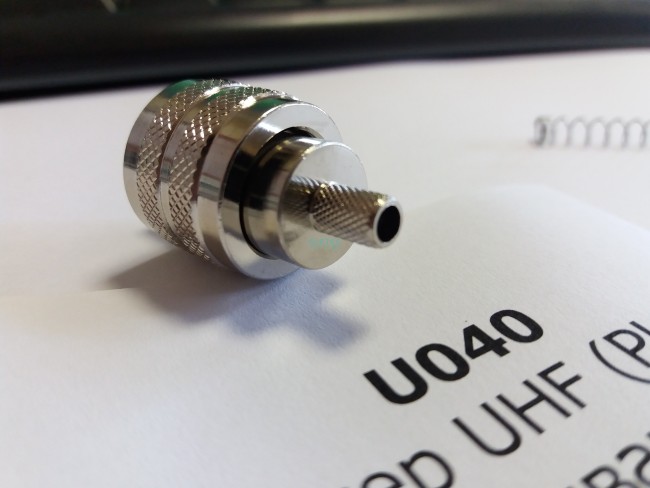 Коннектор штекер UHF (папа) обжимной на кабель RG-58/U (аналог U-111F), 50 Ом