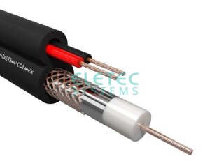 Кабель комбинированный КВК-П-2Э 2x0.75 мм2 75 Ом, плоский, outdoor, 10 м