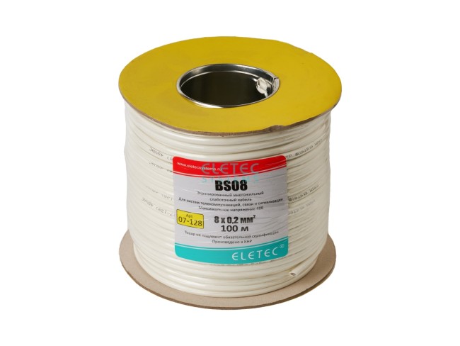 BS08 кабель 8х0,2 мм2, экран, 100 м