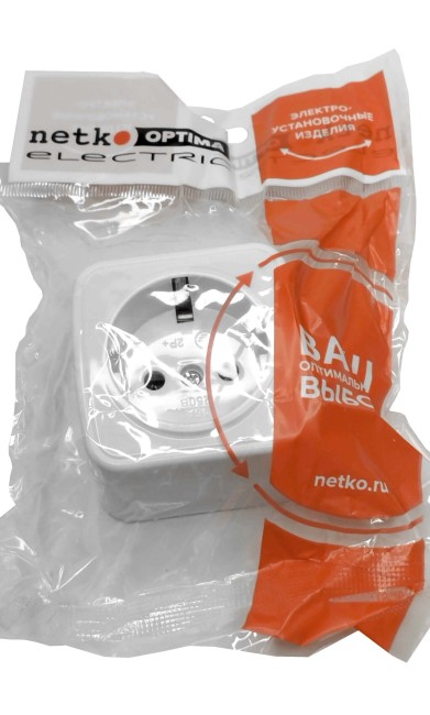 Розетка накладная с заземлением, 16A, пластик, IP20, цвет белый NETKO Optima Electric 10 шт Розетка накладная с заземлением, 16A, пластик, IP20, цвет белый NETKO Optima Electric 10 шт