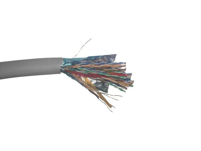 Кабель FTP25 cat.5e, , 0,5мм, ZH нг(A)-HF, не содержащий галогенов, серый 200м