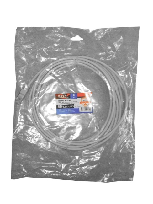 Патч-корд UTP4 cat.5e, литой коннектор, серый, LSZH, NETKO Expert CKC Патч-корд UTP4 cat.5e, литой коннектор, серый, LSZH, NETKO Expert CKC