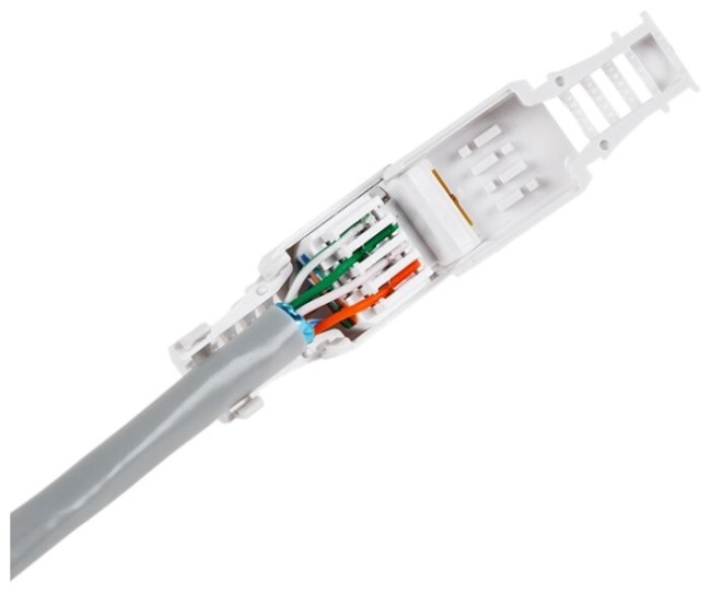 Коннектор RJ45 (8p8c) cat.5e, быстрозажимной ручной, для одножильного и многожильного UTP кабеля, NETKO Optima 10шт Коннектор RJ45 (8p8c) cat.5e, быстрозажимной ручной, для одножильного и многожильного UTP кабеля, NETKO Optima 10шт