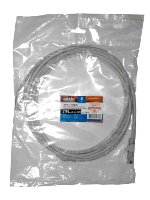 Патч-корд UTP4 cat.5e, литой коннектор, серый, LSZH, NETKO Expert CKC Патч-корд UTP4 cat.5e, литой коннектор, серый, LSZH, NETKO Expert CKC