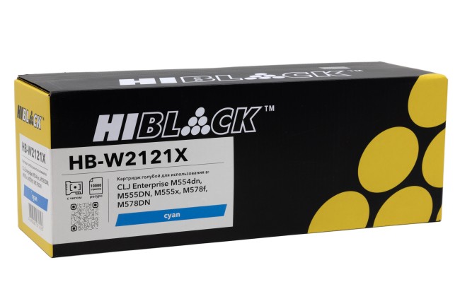 Картридж Hi-Black (HB-W2121X) для HP CLJ Enterprise M554dn/555DN/555x/578f/578DN, C, 10K Картридж Hi-Black (HB-W2121X) для HP CLJ Enterprise M554dn/555DN/555x/578f/578DN, C, 10K