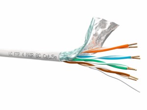 Кабель LC FTP4 cat.5е, одножильный, экранированный, Cu, нг(А)-HF LSZH - малодымный, не содержащий галогенов, серый 100м Кабель LC FTP4 cat.5е, одножильный, экранированный, Cu, нг(А)-HF LSZH - малодымный, не содержащий галогенов, серый 100м