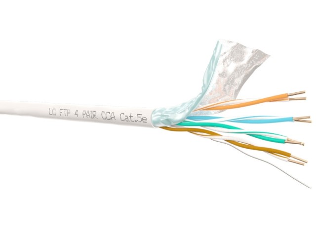 Кабель LC FTP4 cat.5е, одножильный, экранированный, CCA 100м Кабель LC FTP4 cat.5е, одножильный, экранированный, CCA 100м