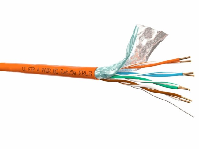 Кабель LC FTP4 cat.5е, одножильный, Cu, FRLS (Flame retardant low smoke) - малодымный, не поддерживающий горение, оранжевый 3м Кабель LC FTP4 cat.5е, одножильный, Cu, FRLS (Flame retardant low smoke) - малодымный, не поддерживающий горение, оранжевый 3м