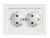 Розетка встраиваемая двойная с заземлением, 16A, пластик, IP20, цвет белый NETKO Optima Electric 10 шт Розетка встраиваемая двойная с заземлением, 16A, пластик, IP20, цвет белый NETKO Optima Electric 10 шт
