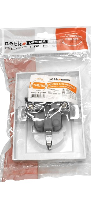 Розетка встраиваемая двойная с заземлением, 16A, пластик, IP20, цвет белый NETKO Optima Electric 10 шт Розетка встраиваемая двойная с заземлением, 16A, пластик, IP20, цвет белый NETKO Optima Electric 10 шт