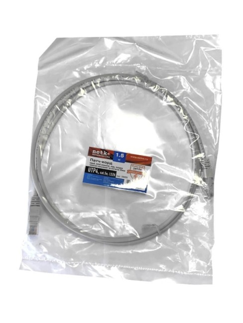 Патч-корд UTP4 cat.5e, литой коннектор, серый, LSZH, NETKO Expert CKC Патч-корд UTP4 cat.5e, литой коннектор, серый, LSZH, NETKO Expert CKC