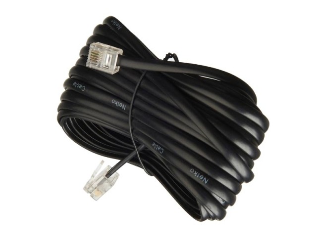 Удлинитель телефонный (6р4с) 7 метров / черный, блистер, Netko 20шт Удлинитель телефонный (6р4с) 7 метров / черный, блистер, Netko 20шт