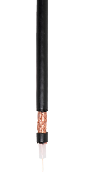 Кабель коаксиальный РК75-4-11, 75 Ом, Cu, с тросом, outdoor, черный, 30 м