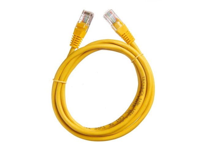 Патч-корд Technolink UTP4 cat 5e, ВС, LSZH, желтый, литой коннектор 20 шт