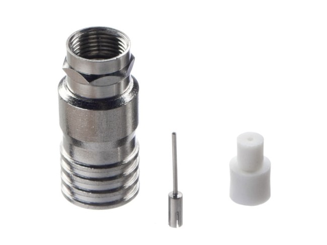 Штекер F (гайка) на RG-11 (медь), с разборным пином, обжимной/50 шт, NETKO Optima