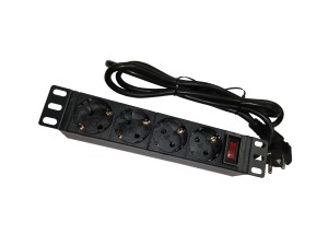 Блок розеток 10, 16А, 4 розетки, 1,5 м шнур, черный Блок розеток 10, 16А, 4 розетки, 1,5 м шнур, черный