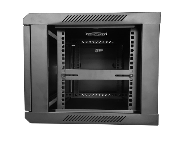 Шкаф настенный 6U серия WMA (Wall Maestro) (600х450х370), разборный, передняя металлическая дверь, черный Netko А Шкаф настенный 6U серия WMA (Wall Maestro) (600х450х370), разборный, передняя металлическая дверь, черный Netko А