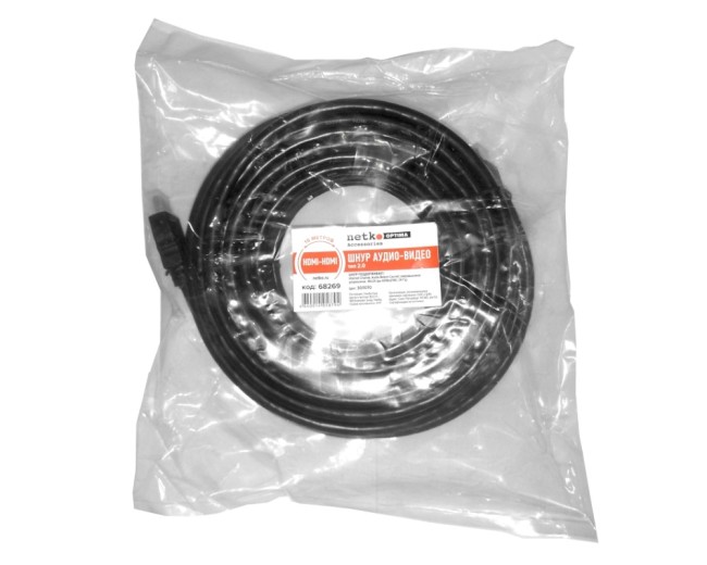 Шнур аудио-видео HDMI-HDMI 2.0 цвет: золото (15м) NETKO Optima Шнур аудио-видео HDMI-HDMI 2.0 цвет: золото (15м) NETKO Optima