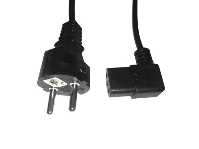 Кабель питания (евровилка - штекер IEC С13 угловой правый) штекер угловой правый, 3*0,5мм2, 1,8 м, черный, NETKO Optima Кабель питания (евровилка - штекер IEC С13 угловой правый) штекер угловой правый, 3*0,5мм2, 1,8 м, черный, NETKO Optima