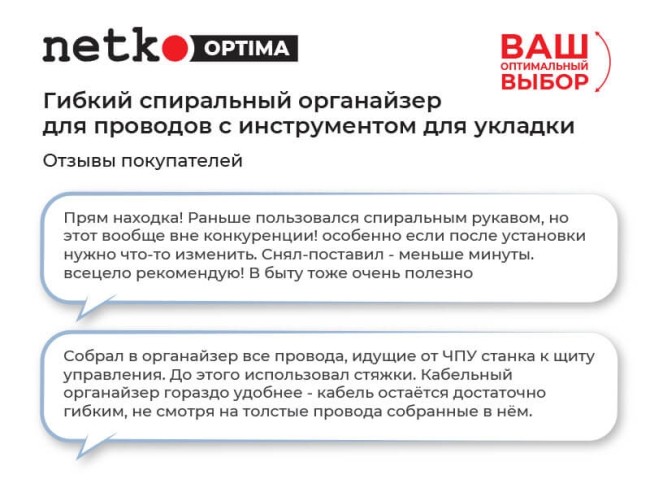 Органайзер для проводов с инструментом для укладки, ID-15mm, 2м, пластик, черный NETKO Optima Органайзер для проводов с инструментом для укладки, ID-15mm, 2м, пластик, черный NETKO Optima