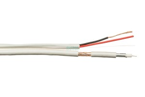 Кабель комбинированный RG59 CU+2x0.75 мм2 75 Ом, плоский, белый, 30 м