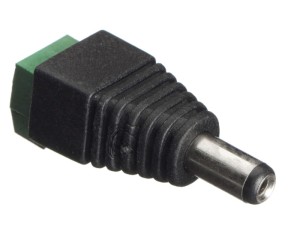 Штекер питания DC 5,5/2,1, длина 11мм, с резьбовым креплением, черный, NETKO Optima