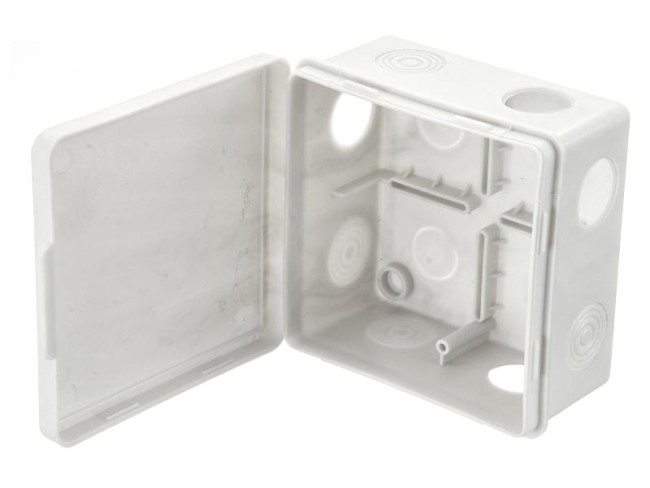 Коробка распаячная для открытой проводки 100*100*50мм (квадратная), 8 входов с гермовводами, IP54, серая 10 шт Коробка распаячная для открытой проводки 100*100*50мм (квадратная), 8 входов с гермовводами, IP54, серая 10 шт