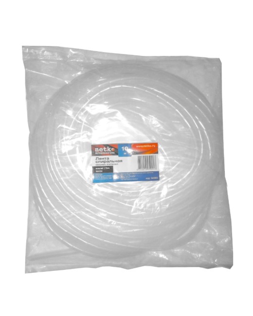 Лента спиральная монтажная пластиковая d8мм (бандаж для кабеля), 10м, NETKO Optima Лента спиральная монтажная пластиковая d8мм (бандаж для кабеля), 10м, NETKO Optima