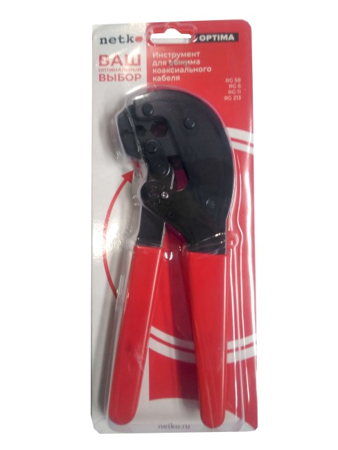 N-106E Инструмент для обжима (кримпер) коаксиального кабеля RG 58, 6, 11, 213, NETKO Optima N-106E Инструмент для обжима (кримпер) коаксиального кабеля RG 58, 6, 11, 213, NETKO Optima