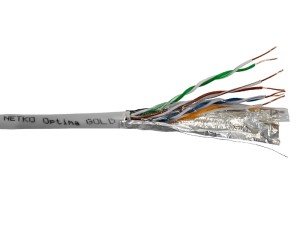 Кабель FTP4 cat.5е, одножильный, экранированный, Cu, Проходит Fluke тест, серый, NETKO Optima Gold 10м