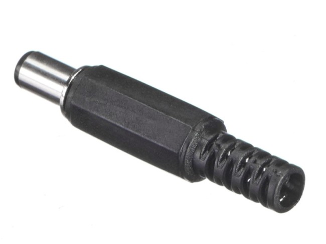 Штекер питания DC 5,5/2,1, длина 9мм, прямой, черный, NETKO Optima
