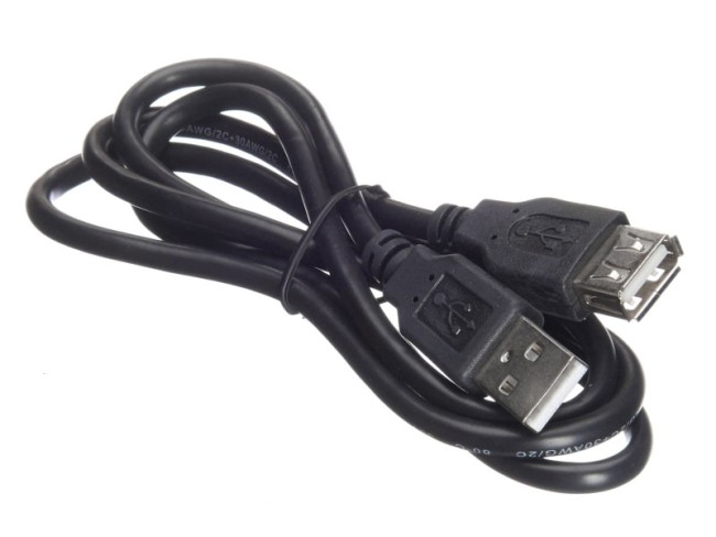 Кабель шт.USB A - гн.USB A 2.0 (1,0м), черный, NETKO Optima 5шт