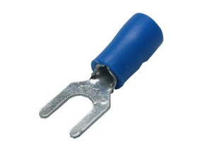 Вилочный кабельный наконечник SV 2-4 (НВИ d=4.3мм) 1,5-2,5мм2, изолированный, синий, 100шт., NETKO Optima Вилочный кабельный наконечник SV 2-4 (НВИ d=4.3мм) 1,5-2,5мм2, изолированный, синий, 100шт., NETKO Optima