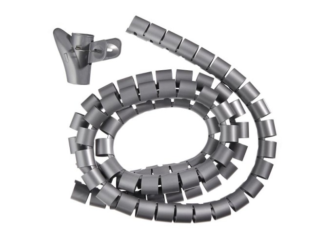 Органайзер для проводов с инструментом для укладки, ID-30mm, 2м, пластик, серый NETKO Optima Органайзер для проводов с инструментом для укладки, ID-30mm, 2м, пластик, серый NETKO Optima