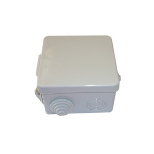 Коробка распаячная для открытой проводки 80*80*50мм (квадратная), 7 входов с гермовводами, IP54, серая 20 шт