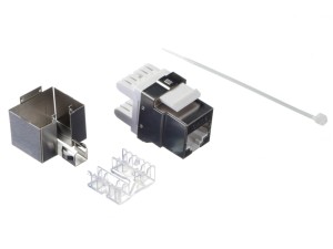 Модуль Keystone экранированный, RJ45, cat.6, 180°, под инструмент, металлик SB