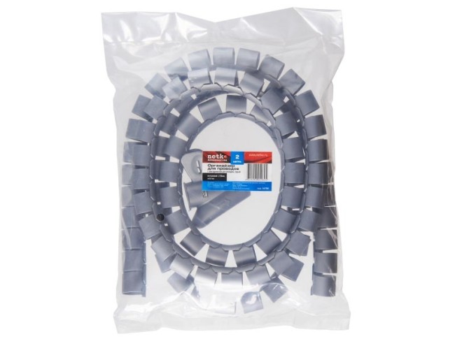 Органайзер для проводов с инструментом для укладки, ID-25mm, 2м, пластик, серый NETKO Optima Органайзер для проводов с инструментом для укладки, ID-25mm, 2м, пластик, серый NETKO Optima